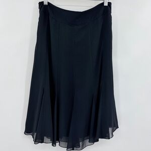 Apt. 9 Black Handkerchief‎ Hem Midi Modest Work Skirt Side Zipper Women’s Small
